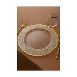Asseds Store Altın Detaylı Yuvarlak Cam Supla – 33 cm Servis ve Dekor Tabağı - Option-1 - 0 - Siyah