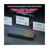 Asseds Store Aula Hero 68 He Manyetik Klavye Trigger Jade Switch 8000Hz Rgb Neon Tkl Hot Swap Oyuncu Klavyesi Siyah - Option-1 - 001-Renkli