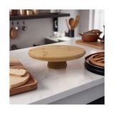 Asseds Store Ayaklı Yüksek Bambu Sunum Tabağı | Yükseltici Ayaklı Bambu Sunum Tepsisi – Doğal, Şık ve Dayanıklı (20CM*20CM*6CM) - Option-1 - 51R-Turuncu