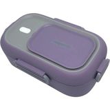 Asseds Store Bento 550ML Lunchbox Tek Katlı Çelik Sefer Tası Yemek Kutusu (Mor-Gri) - Kestane Akaju - Option-1