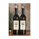 Asseds Store Cam Yağ Şişesi Seti 2'li, 750 ml Zeytinyağı & Ayçiçek Yağı Dispenseri, Su Geçirmez Etiketli, Sızdırmaz Otomatik Dökme Başlıklı, Şık & Dayanıklı Yağlık Yağdanlık Set - 0 - Siyah - Option-1