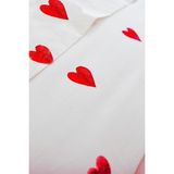 Asseds Store Çift Kişilik Çarşafı Lastikli Kalpli Nevresim Takımı Kırmızı - 001-Renkli - 100 x 100 cm
