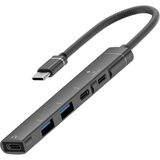 Asseds Store CR16 5in1 Otg Type-C'den 3AD Type-C, 2AD USB A Çoklayıcı Type-C Kulaklık Uyumlu USB C Adaptör Alüminyum Kasa - Option-1