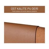 Asseds Store Deer Pu Deri Mouse Pad Dikişli Kenar Dayanıklı Büyük Boy Çift Yönlü Kullanım Ofis Masa Matı Sümen (Kahverengi, 70X30 L) - Option-1 - 001-Renkli