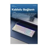 Asseds Store Desenli Kablolu Ergonomik Mekanik Oyuncu Klavyesi-Ambiyans Aydınlatmalı Ajazz Nacodex Nk-68 Kontur Desenli - Beyaz - Option-1 - 001-Renkli