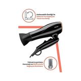 Asseds Store Efil Profesyonel Saç Kurutma ve Fön MAKINESI,2400W Dc Motor Katlanabilir, Soğuk Üfleme Difüzör ve Dar Başlık 3 Isı 2 Hız Ayarı Aşırı Isınma Korumalı Çıkarılabilir Filtre Asma Halkalı, Siyah - Ahşap