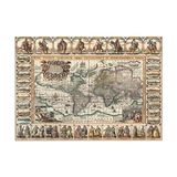 Asseds Store Eski Dünya Haritası 1000 Parça Puzzle - 01-Mavi