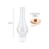 Asseds Store Gaz Lambası Camı No 14 Büyük Boy Kandiller Için 1 M Fitil Hediye - Abanoz