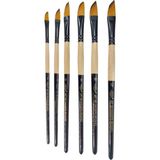 Asseds Store Habico 6'lı Sentetik Akrilik Fırça Seti, Karışık Renkli, Yağlı Boya Için, 15 cm Sap Uzunluğu, 2.5 mm Fırça Genişliği, Standart Boy - Option-1