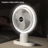 Asseds Store Işıklı Vantilatör USB Şarjlı Masaüstü Mini Fan – 3 Kademeli Hız Ayarlı Kompakt Gövde LED Işık - 001-Siyah