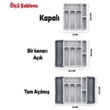 Asseds Store Kaşıklık Çekmece Içi Ayarlanabilir Açılabilir Bıçak Kaşık Çatal Çekmece Içi Düzenleyici Kayar Kaşıklık - Kestane Akaju - Option-1