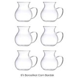 Asseds Store Keyfi Ala 6'lı Borosilikat Cam Çay Bardağı Seti, 200ML Termisil Kupa, Şık ve Dayanıklı, Çay Vakti Için Ideal (6 Adet) - Option-1 - 0 - Siyah