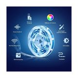 Asseds Store L900-5, 5 Metre Çok Renkli Akıllı Wi-Fi Şerit Led, Alexa ve Assistant ile Uyumlu Ses Kontrolü, Müzikle Senkronizasyon - 1 m - 00 Beyaz
