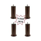 Asseds Store Mobilya Kanepe Koltuk Çekyat Yükseltme Ayağı Kalın Diş M10 Kahverengi Plastik 15 cm 4 Adet - Option-1
