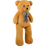 Asseds Store Papyonlu Dev Peluş Ayı, Yumuşak ve Sevimli Büyük Boy Oyuncak, Sarılmalık, Sevgiliye Hediye (130CM Kahve) - 01-Mavi