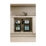 Asseds Store Pro 2 Katlı Siyah Tekerlekli Çok Amaçlı Banyo & Mutfak Düzenleyici Raf – Evye Altı Deterj Siyah 40 x 35 - 0 Siyah - Option-1