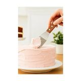 Asseds Store Profesyonel Paslanmaz Çelik Açılı Spatula, Ergonomik Ahşap Saplı, Pasta, Kek ve Krema Sıvama, Tatlı, Baklava Servis Spatulası, Esnek Mutfak ve Pastacılık Yardımcısı - Kestane Akaju - Option-1