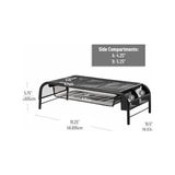 Asseds Store Reader Network Monitör Standı, 3, 1 Kağıt Tepsi ve 2 Yan Depolama Bölmesi, Masaüstü Düzenleyici, Metal Örgü, 2'li Set, Siyah 2'li Paket
