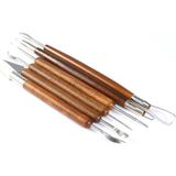 Asseds Store Renevon 17 Parça Seramik Polimer Kil El Alet Seti Oyma Kesme Şekillendirme Modelleme Için Kendin Yap Heykel El Sanatları Ağaç Tel ve Ahşap Saplı Kesme Ebeşuar Set 500 gr Kil(Beyaz Kil) - 1BW-Beyaz - 0,60 x 19 x 29 cm
