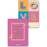 Asseds Store Sevgili Defter Seti 2 Li Aşk - -- - Option-1