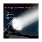 Asseds Store SFL3101/93 800 Lümen Şarj Edilebilir Kamp, Dağcılık, Dış Mekan Ayaklı Projektör Tipi Taşınabilir LED Spotlight El Feneri Siyah - 0,5