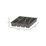 Asseds Store Smäcker Çatal Bıçak Kutusu, Gri, 31 x 26 x 4 cm - Kestane Akaju - Option-1