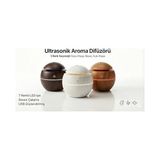 Asseds Store Store Ultrasonik Hava Nemlendirici ve Aroma Difüzörü - 3 Farklı Renk Seçeneği (Beyaz, Açık ve Koyu Ahşap) - Küre Tasarım Buhar Makinesi, LED Işıklı ve Sessiz Oda Kokusu Yayıcı (Usb) (Beyaz) - Option-1