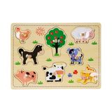 Asseds Store Tahta Raptiyeli Bultak Puzzle Çiftlik Hayvanları 8 Parça - 01-Mavi