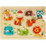 Asseds Store Tahta Raptiyeli Bultak Puzzle Orman Hayvanları 8 Parça - 01-Mavi