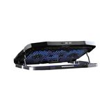Asseds Store Tornado 4x Turbo LED Fan - Ayarlabilir Fan Hızı & 6 Farklı Stand Yükseklik Kademesi - 2 USB Portlu - Metal Mesh Zemin - LCD Ekranlı Notebook Soğutucu - Siyah (9"-17" Boyut Destekli) - 0 - Siyah - Option-1