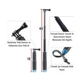 Asseds Store Uyumlu Selfie Çubuğu,/djı/akaso Aksiyon Kamera Selfie Çubuğu,alüminyum Gövde,su Altı Kullanımına Uygun Paslanmaz Vida,kaymaz Kauçuk Sap,bilek Kayışı & Spor – Seyahat – Vlog Için - Ahşap
