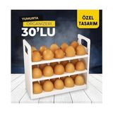 Asseds Store Yumurtalık Buzdolabı Raf Düzenleyici – 30’lu Yumurta Kutusu | 3 Katlı Yumurta Organizeri, Şeffaf ve Yer Tasarruflu Saklama Kabı (22CM*12CM*26CM)