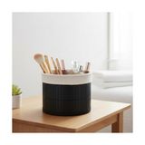 Asseds Store Yuvarlak Bambu Düzenleyici ve Saklama Sepeti – Siyah Ahşap Çıtalı Banyo, Makyaj ve Ofis Organizeri, Kumaş Astarlı Çok Amaçlı Dekoratif Kutu (18X13 Cm) - Option-1 - Pembe