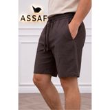 assef Erkek Regular fit Rahat Kesim Beli Lastikli ve Kordonlu Keten şort hafif ve rahat