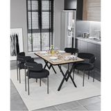 Assel Home Alvin Teddy Sandalye 80X120 Yemek Masası Mutfak Masası 4 Kişilik Masa Sandalye Takımı