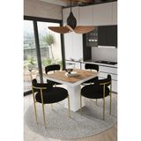 Assel Home Arona Beyaz Lake Mdf Ayak 90X90 Yemek Masası Mutfak Masası 4 Kişilik Masa Takımı Teddy Sandalye
