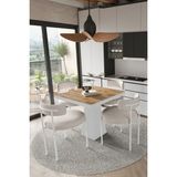 Assel Home Mayer Beyaz Lake Mdf Ayak 90X90 Yemek Masası Mutfak Masası 4 Kişilik Masa Takımı Teddy Sandalye