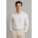 ASSENTE Erkek Beyaz %100 Pamuk Saten Non-ıron Ütü Istemeyen Casual Cepsiz Modern Fit Gömlek