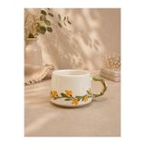ASSERAMİK kır çiçeği desenli el yapımı seramik çay/kahve fincanı 200ml