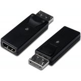 Assmann Digitus DisplayPort Adaptörü, DP Erkek - HDMI tip A Dişi, kilit mekanizmalı, siyah renkDigitus DisplayPort Adapter, Type DP-HDMI A M/F,w/interlock, black