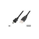 Assmann USB 2.0 Bağlantı Kablosu, USB A Erkek - USB mini B (5 pin) Erkek, 1.50 metre, AWG 28, USB 2.0 uyumlu