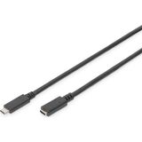 Assmann USB Tip C™ Uzatma Kablosu, Tip C Erkek Tip C Dişi, 2 metre, 3A, 480MB, 2.0 Versiyon, CE, s