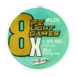 Asso 8X Light Games PE 8 Örgü 150 mt Fluo Green 0.185 mm Spin İp Misina
