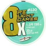 Asso 8X Light Games PE 8 Örgü 150 mt Moss Green 0.185 mm Spin İp Misina