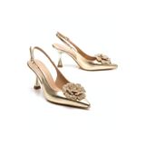 Assortie Radiant Metalik Çiçekli Stiletto Topuklu Davet ve Gece Ayakkabısı 9CM