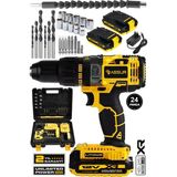 Assur 12V 1.5Ah Metal Şanzıman Çift Akülü Şarjlı 24 Parça Akülü Vidalama Darbeli Matkap