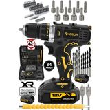 Assur 12V Çift Akülü Vidalama Metal Şanzıman 18 W Güç ve 10 mm Mandrenli Şarjlı Matkap