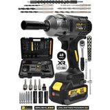 Assur 21V 2.0Ah Kömürsüz Motor 800 Nm Torklu Şarjlı Somun Sıkma Bijon Sökme Seti