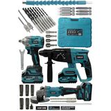 Assur 21V 3 Lü Set Şarjlı Kırıcı Delici Hilti + Taşlama Makinesi + Somun Sıkma Makinesi