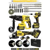 Assur 21V 3'lü Set Şarjlı Hilti 2-26MM+450NM Torklu Somun SIKMA+125MM Şarjlı Taşlama